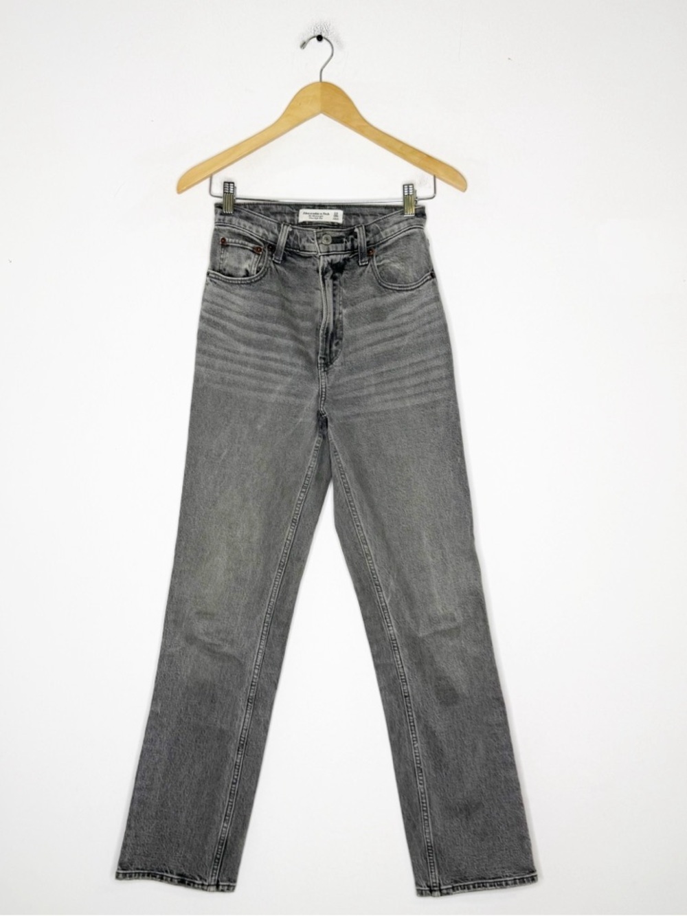 Abercrombie & Fitch 90s Straight Jeans 24 / 00 Gray Ultra High Rise